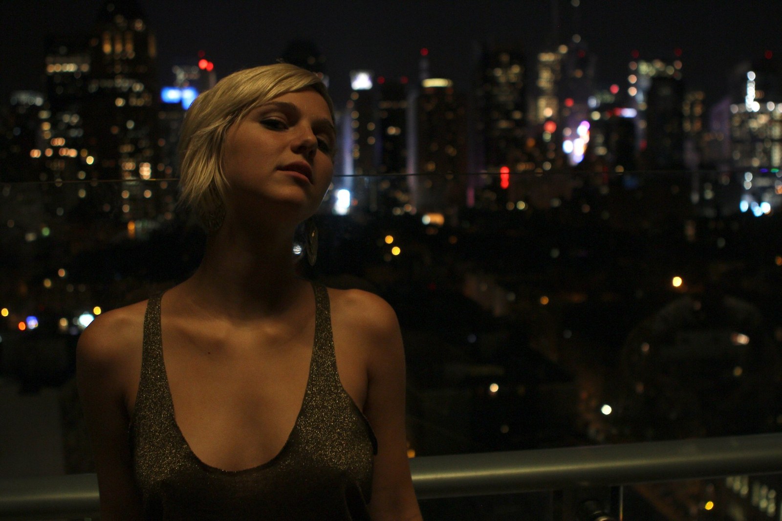 Chloe Camilla on a city street at night, 2011