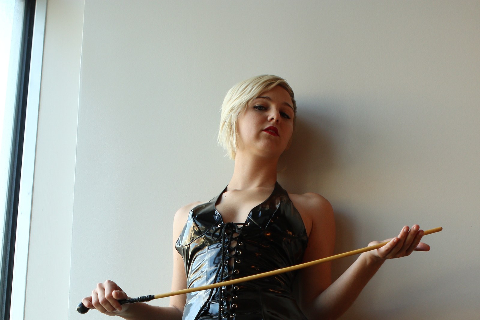 Chloe Camilla in a black halter dress, photographed in 2011